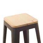 Banqueta Iron Tolix Com Assento De Madeira Clara - 61 Cm - Ci