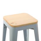 Banqueta Iron Tolix Com Assento De Madeira Clara - 66 Cm - Az