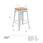 Banqueta Iron Tolix Com Assento De Madeira Rústica Clara - 66