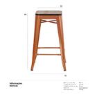 Banqueta Iron Tolix Com Assento De Madeira Rústica Escura - 6