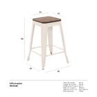 Banqueta Iron Tolix Com Assento De Madeira Rústica Escura - 6