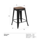 Banqueta Iron Tolix Com Assento De Madeira Rústica Escura - 6