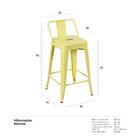 Banqueta Iron Tolix Com Encosto - 65 Cm - Industrial - Aço -