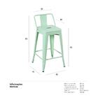 Banqueta Iron Tolix Com Encosto - 65 Cm - Industrial - Aço -