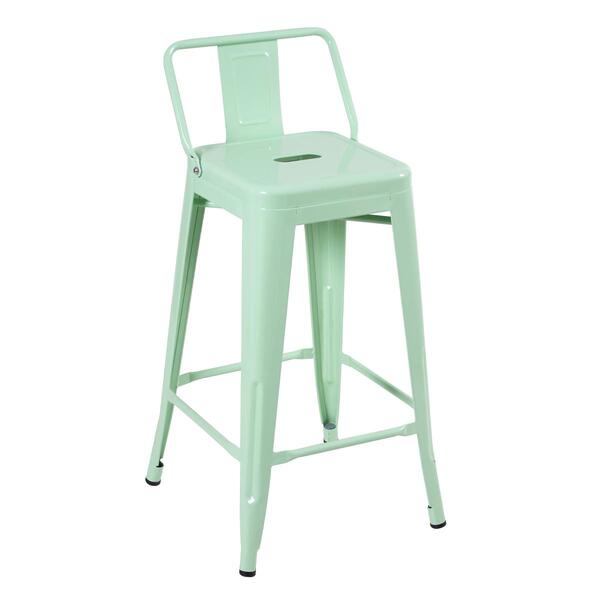 Banqueta Iron Tolix Com Encosto - 65 Cm - Industrial - Aço -