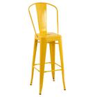 Banqueta Iron Tolix Com Encosto Alto - 76 Cm - Amarelo