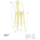 Banqueta Iron Tolix Com Encosto Alto - 76 Cm - Amarelo Light