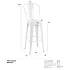 Banqueta Iron Tolix Com Encosto Alto - 76 Cm - Branco