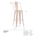 Banqueta Iron Tolix Com Encosto Alto E Assento De Madeira Rús