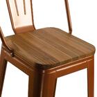 Banqueta Iron Tolix Com Encosto Alto E Assento De Madeira Rús