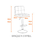 Banqueta Istambul Assento Em Couro Ecológico E Base Cromada F