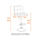 Banqueta Istambul Assento Em Couro Ecológico E Base Cromada F