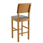 Banqueta Jade 01 Madeira Maciça Jcm Linho Cinza