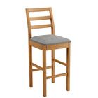 Banqueta Jade 02 Madeira Maciça Jcm Linho Cinza