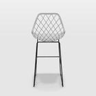 Banqueta Kaila Quad Branca Empório  Base Metal