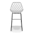 Banqueta Kaila Quad Branca Empório  Base Metal