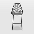 Banqueta Kaila Quad Preto Empório  Base Metal