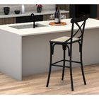 Banqueta Katrina Em Aço Preta