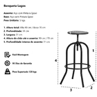 Banqueta Lagos Base Ferro Preta