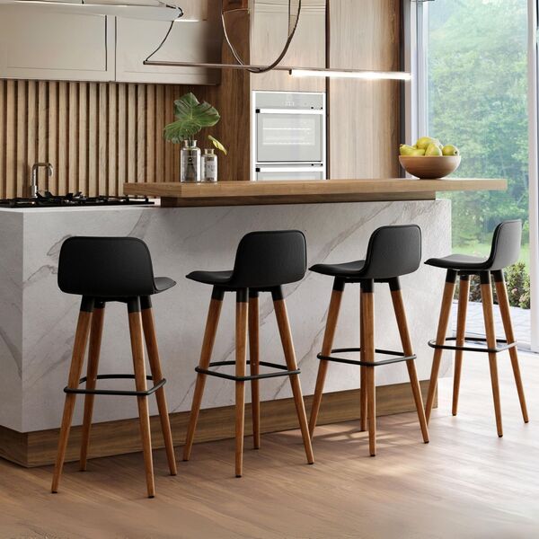 Banqueta Linea Para Area Gourmet Com Encosto Estofado Em Linh