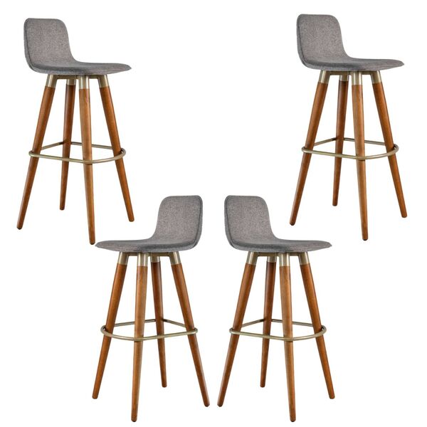 Banqueta Linea Para Area Gourmet Com Encosto Estofado Em Linh