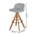 Banqueta Londres Bouclé Cinza Com Pés Em Madeira