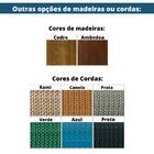 Banqueta Los Ozki Madeira Eucalipto Cedro Tecido 283c Corda R