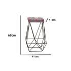 Banqueta Luci Preta Estampado Metal Móveis