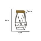 Banqueta Luci Preta Suede Mostarda Metal Móveis