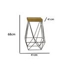 Banqueta Luci Preta Suede Mostarda Metal Móveis