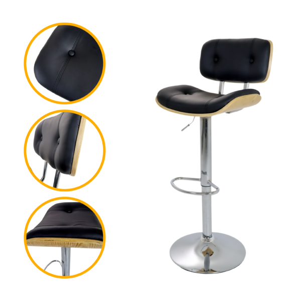 Banqueta Lux Wood Giratória Para Cozinha Bancada Área Gourmet