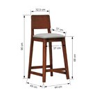 Banqueta Lyon Madeira Maciça Com 68cm Altura Encosto Anatômic