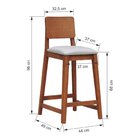 Banqueta Lyon Madeira Maciça Com 68cm Altura Encosto Anatômic