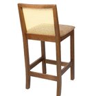 Banqueta Madeira Maciça Com Esncosto Em Tela E Assento Estofa