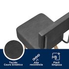 Banqueta Madeira Maciça Couro Sintético Barcelona  Preto/marr