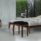 Banqueta Madeira Maciça Estofada Design Inglês - Para Quarto