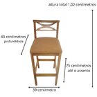 Banqueta Madeira Maciça Gourmet 102cm X 39cm X 40cm Caramelo