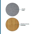 Banqueta Madeira Maciça Linho Less  Cinza 41/amêndoa