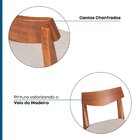 Banqueta Madeira Maciça Linho Loop  Marrom