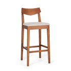 Banqueta Madeira Maciça Linho Loop  Marrom