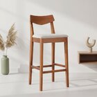 Banqueta Madeira Maciça Linho Loop  Marrom