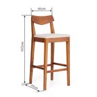 Banqueta Madeira Maciça Linho Loop  Marrom