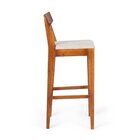 Banqueta Madeira Maciça Linho Loop  Marrom