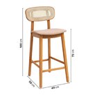 Banqueta Madeira Maciça Liz Cabecasa Madeiraoriginals Mel/fen