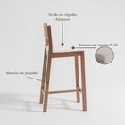 Banqueta Madeira Maciça Manu Nogueira