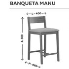 Banqueta Madeira Maciça Manu Nogueira
