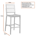 Banqueta Madeira Maciça Piter 43cm - Sallar Home