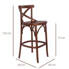 Banqueta Madeira Maciça Tauarí Cross X Texas  Castanho