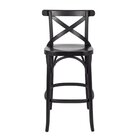 Banqueta Madeira Maciça Tauarí Cross X Texas  Preto