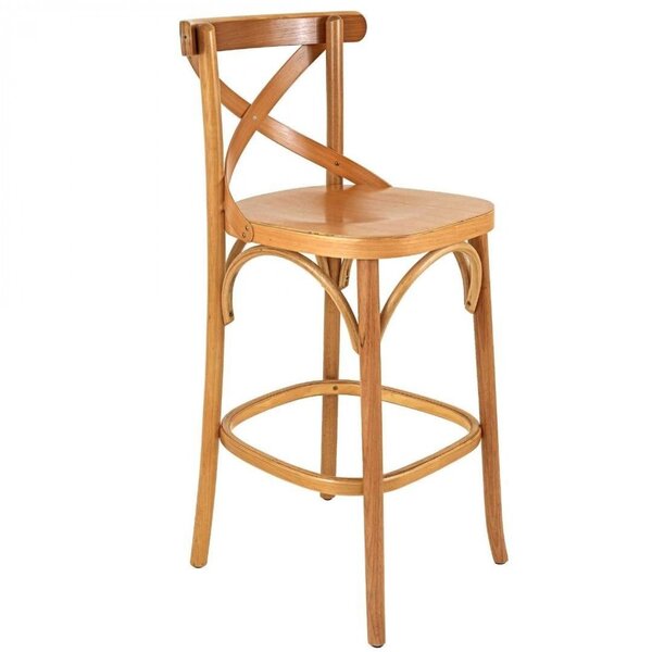 Banqueta Madeira Maciça Tauarí Verniz Natural X Texas  Natural